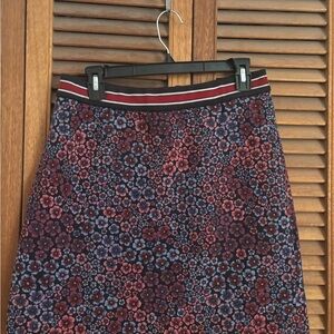 Esprit Floral Pencil Skirt - Burgundy and Violet